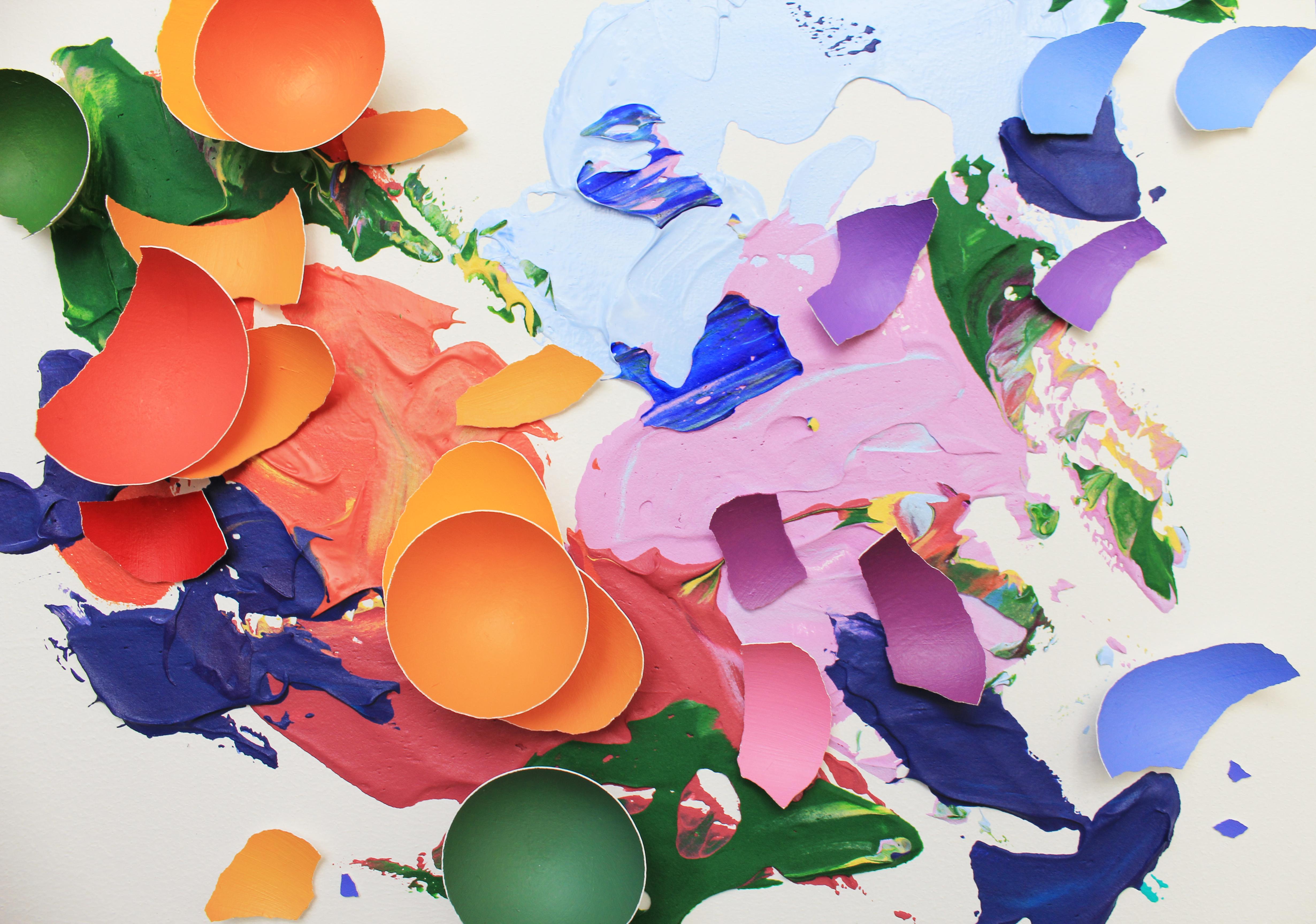 Burst of Colors IV - Contemporary Mixed Media Art by Larisa Safaryan