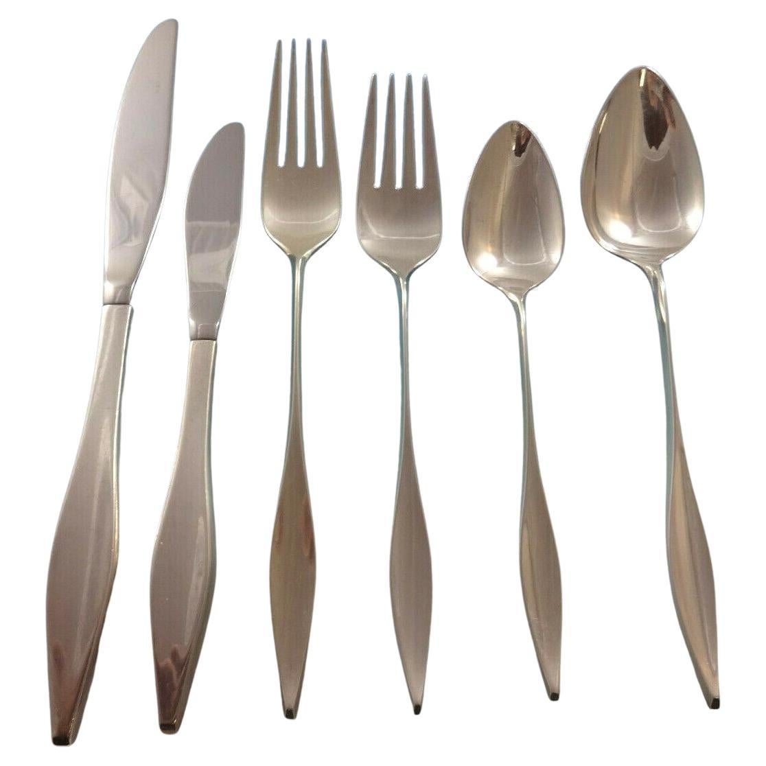 Lark by Reed & Barton Sterling Silver Flatware 18 Set 115 Pcs Mid-Century Modern For Sale