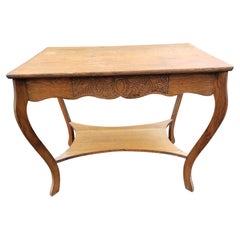 Table de cathédrale en chêne massif antique Larkin, vers 1900