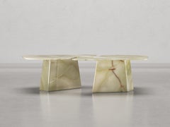 Mesa de comedor Armando de mármol ónice verde