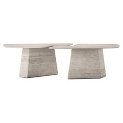 The Armando Dining Table in Travertine Marble