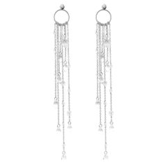 Larmes De Glace Earrings in Sterling Silver, Zirconia & Glass Crystals by O Sh