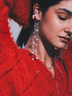 Parure per orecchie Larmes De Perles in argento 925 e perle d'acqua dolce di O Sh
