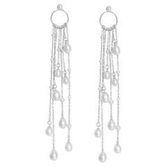Larmes De Perles Earrings in 925 Sterling Silver & Freshwater Pearls by O Sh
