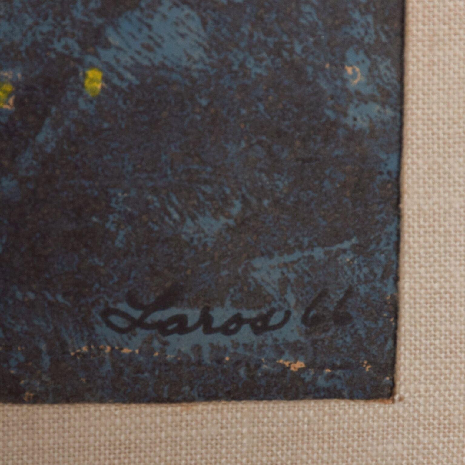 American Laros Painting Dated 1966 Signed Abstract Expressionism Non Objective Modernism