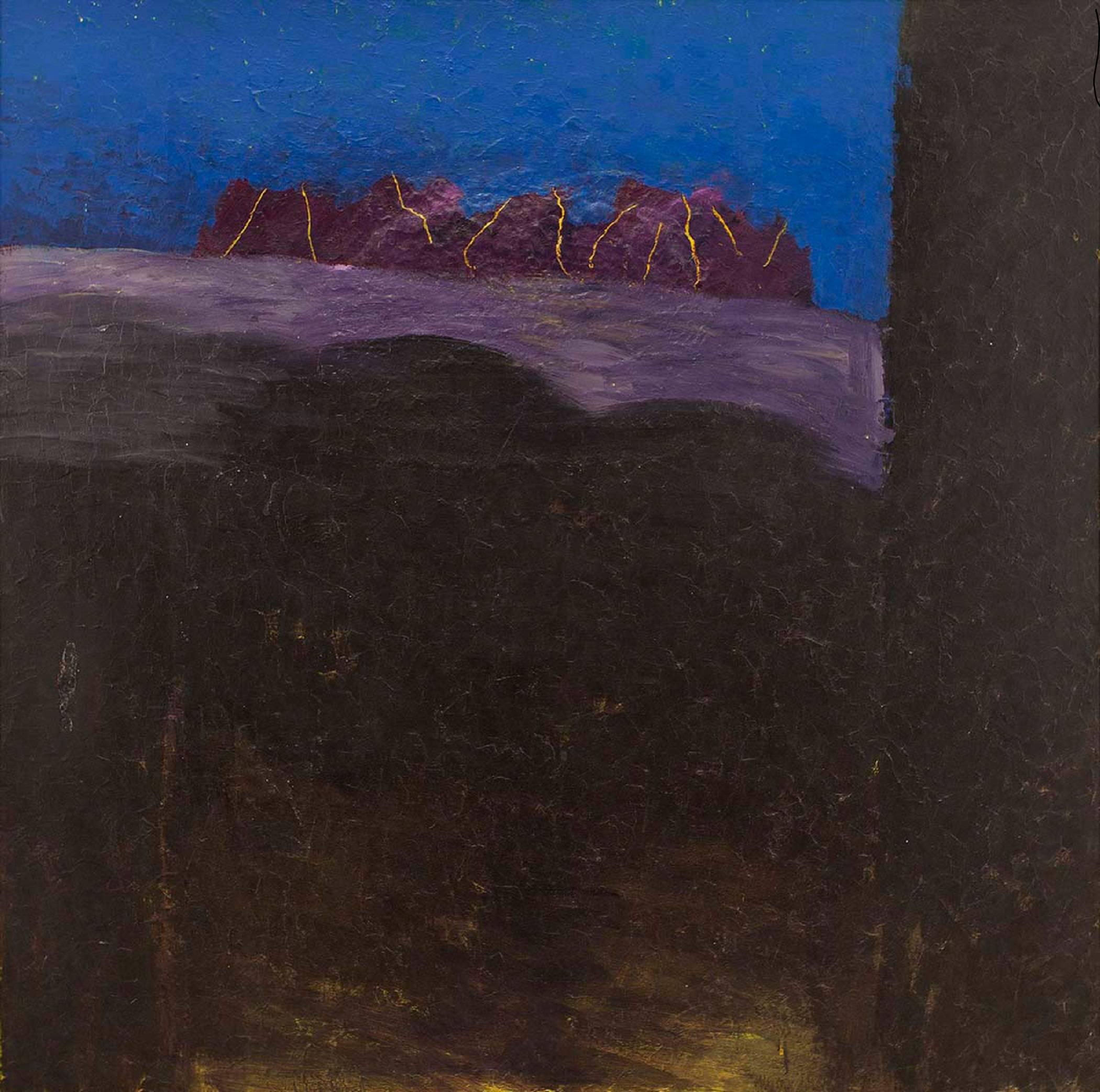 Große Israel Modernist Landschaft Gemälde Bezalel Künstler – Painting von Larry Abramson