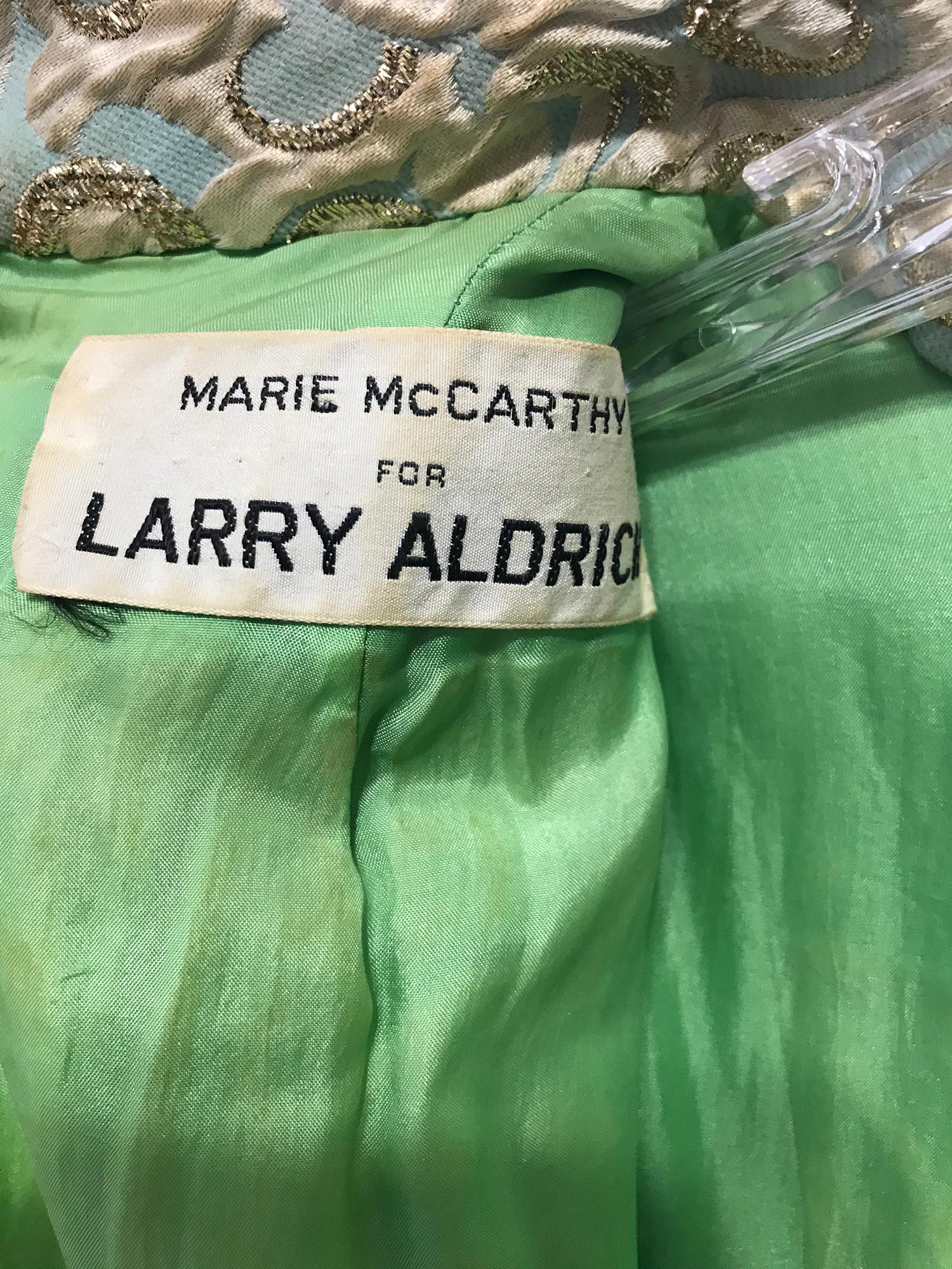 Larry Aldrich Heavily Beaded Brocade A Line Halter Neck Mini Dress 1960s For Sale 8