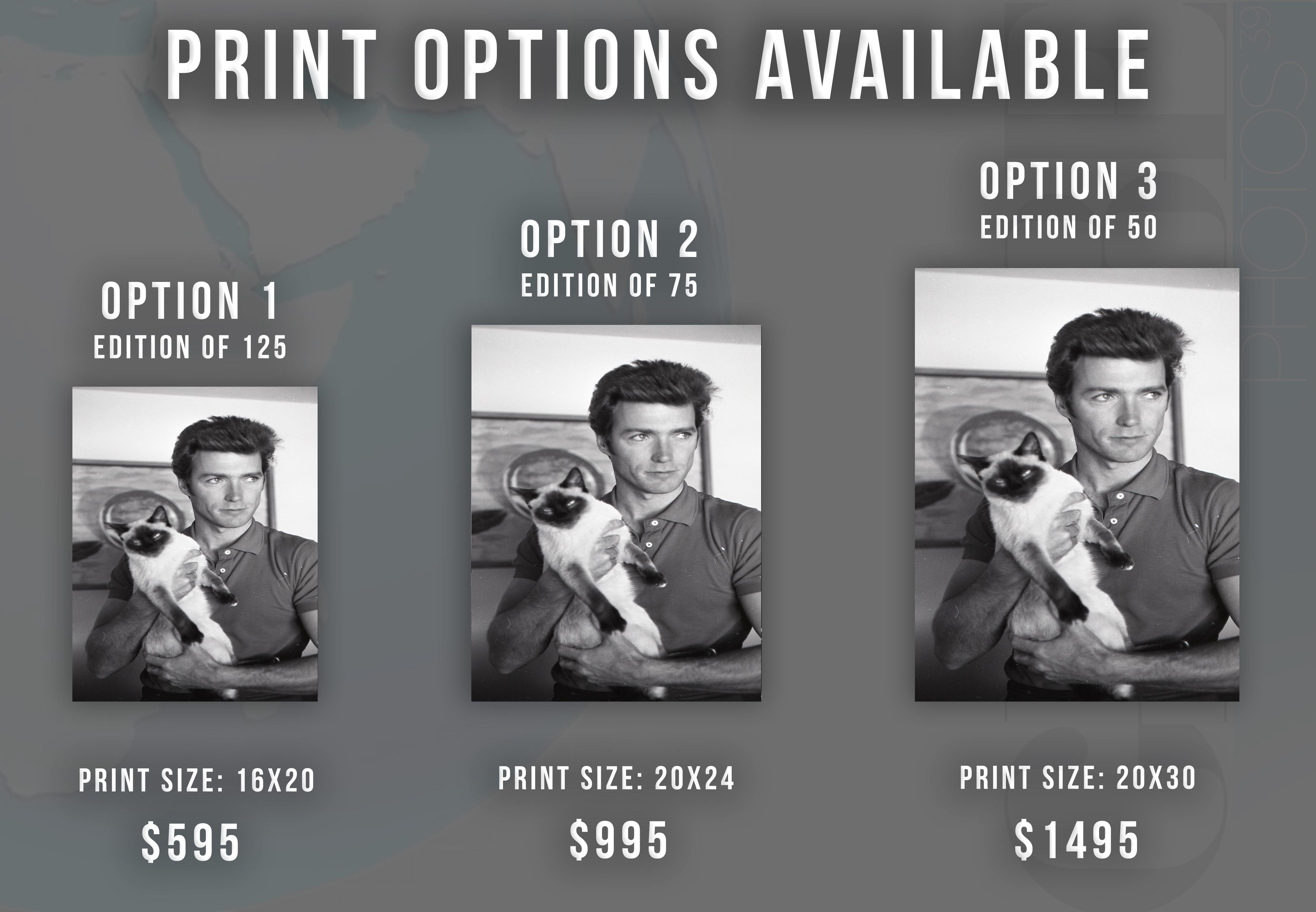 Clint Eastwood with Cat Fine Art Print - Photograph by Larry Barbier