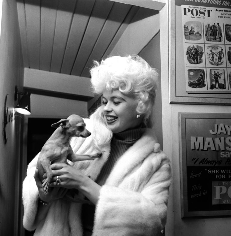 Larry Barbier - Jayne Mansfield Smiling with Dog Fine Art Print For ...