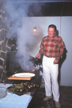 Vintage John Wayne Cooking on Grill Fine Art Print