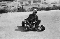 Vintage Steve McQueen Racing on Go-Kart Fine Art Print