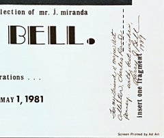 Larry Bell - Póster Fragmentos raros, firmado e inscrito a Charles Rand Penney