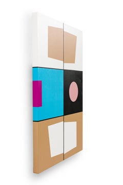 Larry Bentley Abstract Acrylic on Canvas, Titled: "1 SQUARE AZUL". (2022)