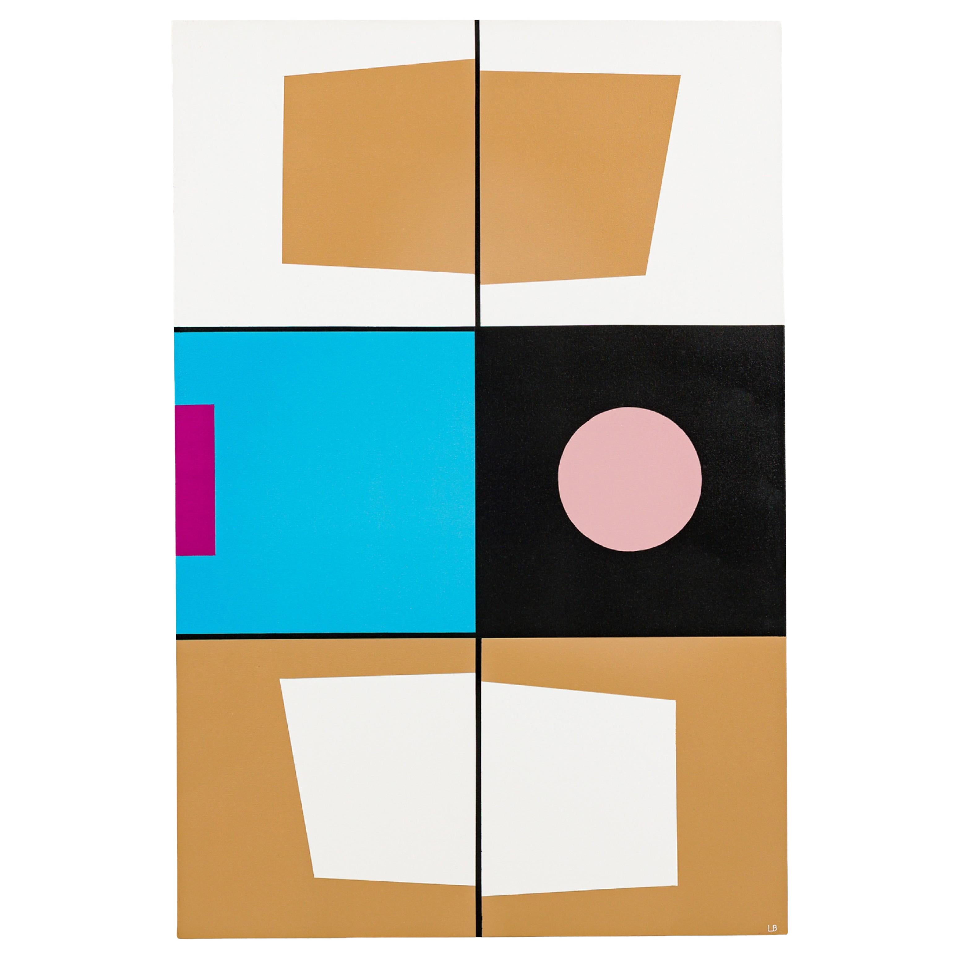 Larry Bentley Abstract Acrylic on Canvas, Titled: "1 SQUARE AZUL". (2022)