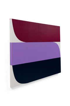 Larry Bentley Acrylic on Canvas, Titled: "MAGENTA, LAVENDER & NAVY". (2022)