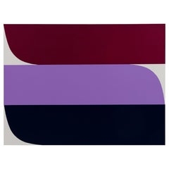 Larry Bentley Acrylic on Canvas, Titled: "MAGENTA, LAVENDER & NAVY". (2022)