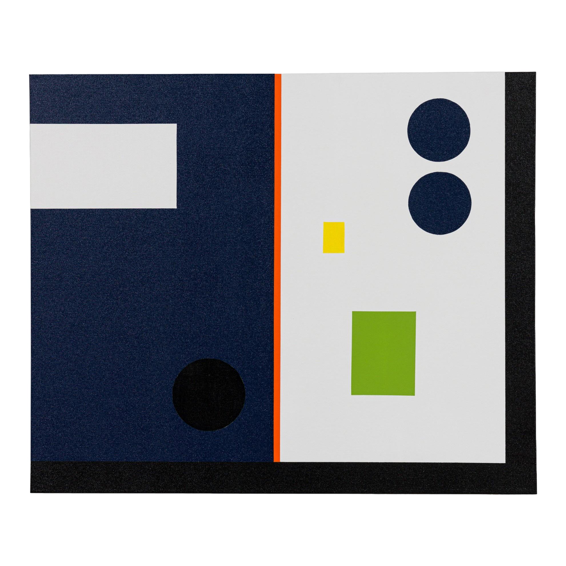 Larry Bentley Painting, "Composition: Navy with Squares 
Circles." (2022) For Sale