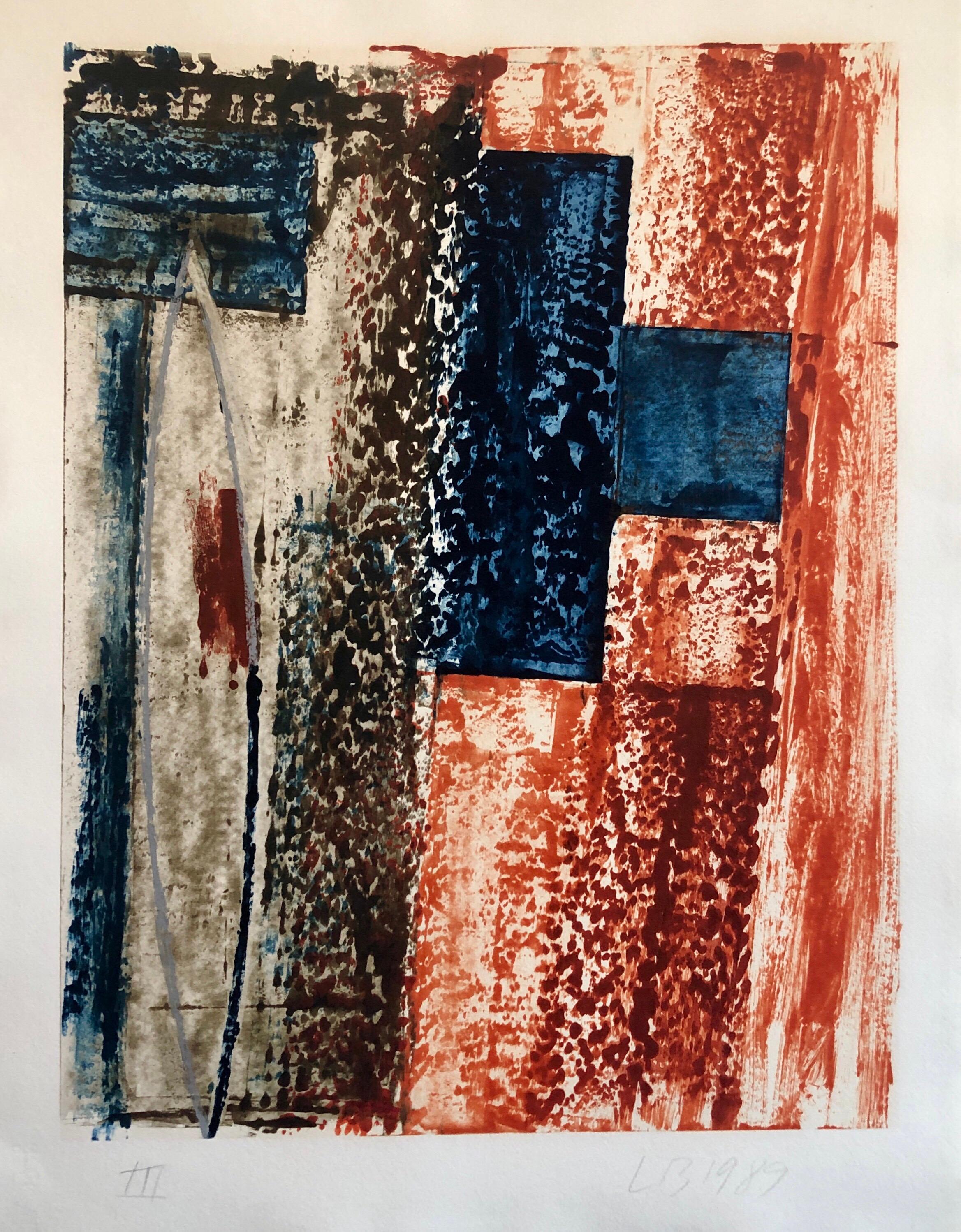 Espressionista astratto Modernista Americano Olio Monotipo Monoprint Pittura