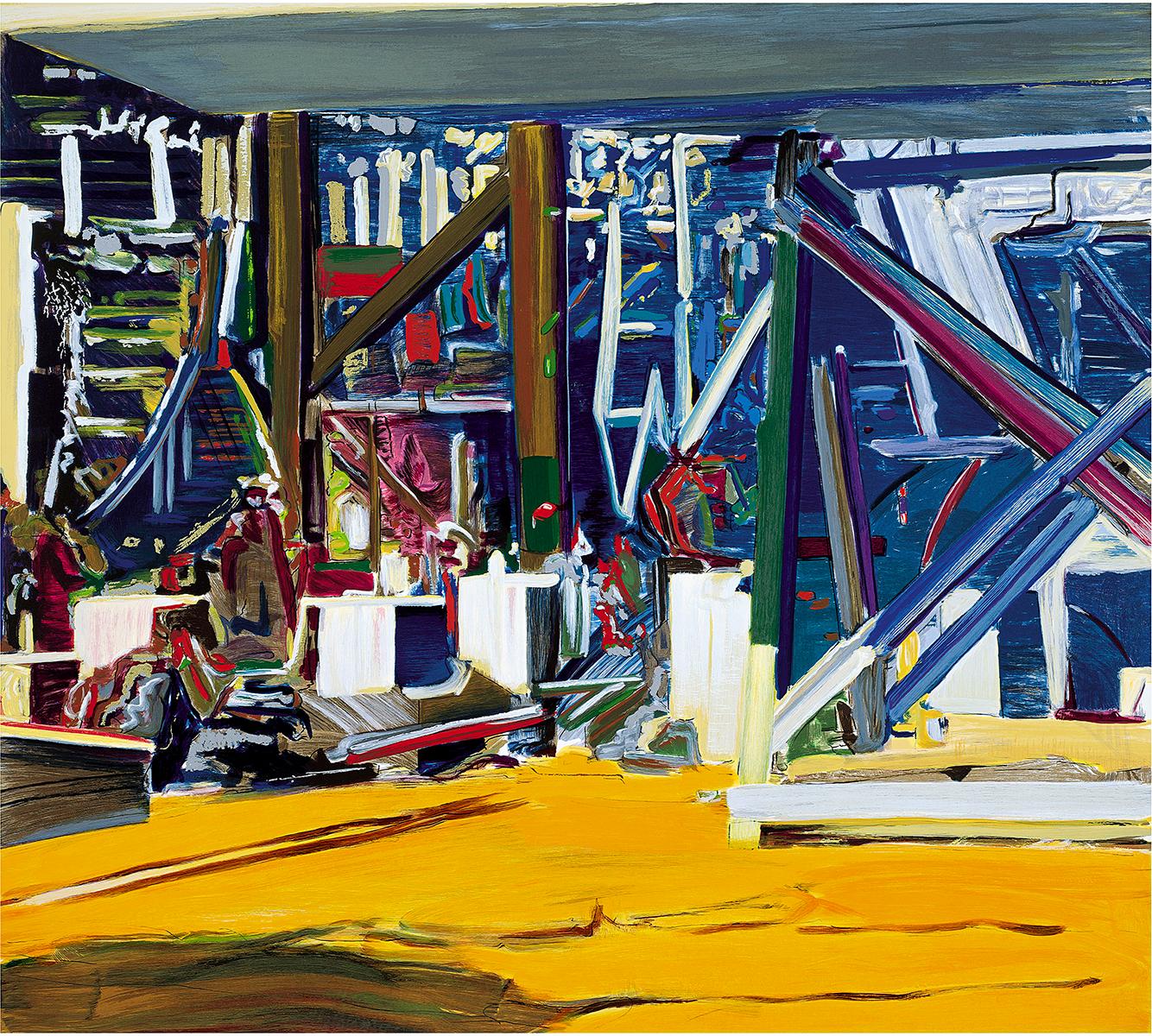 LARRY DINKIN Landscape of Structure from a Dream, 1999 - Hand-Signed - Print by Larry Dinkin