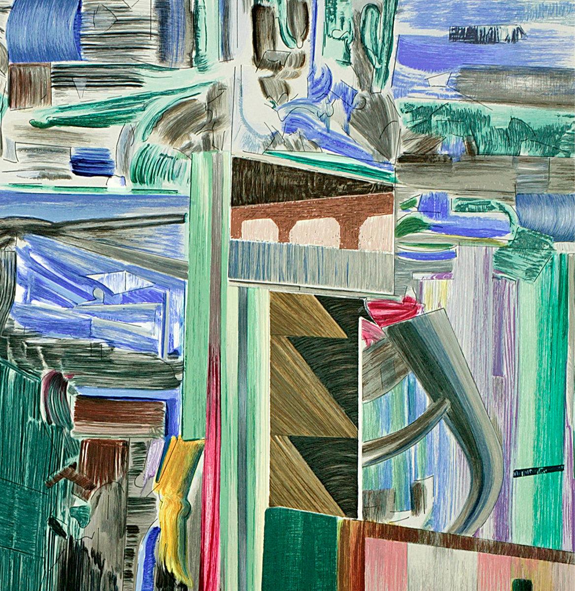 Larry Dinkin „Urban Tilt“ 2004- Serigraphie- Signiert im Angebot 3