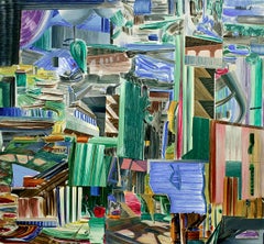 Larry Dinkin 'Urban Tilt' 2004- Serigrafia- Firmato