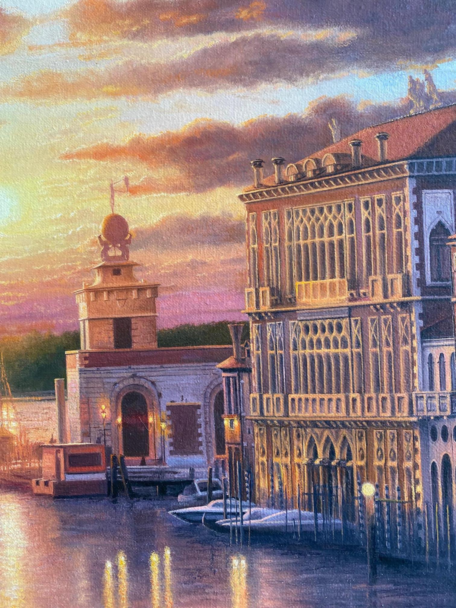 Sonnenaufgang Venezia, 35x53 original italienische Meereslandschaft aus der Hudson River School im Angebot 9