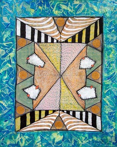 'Egyptian Geometry', by Larry Hefner, Mixed Media on Birch Panel, 2022