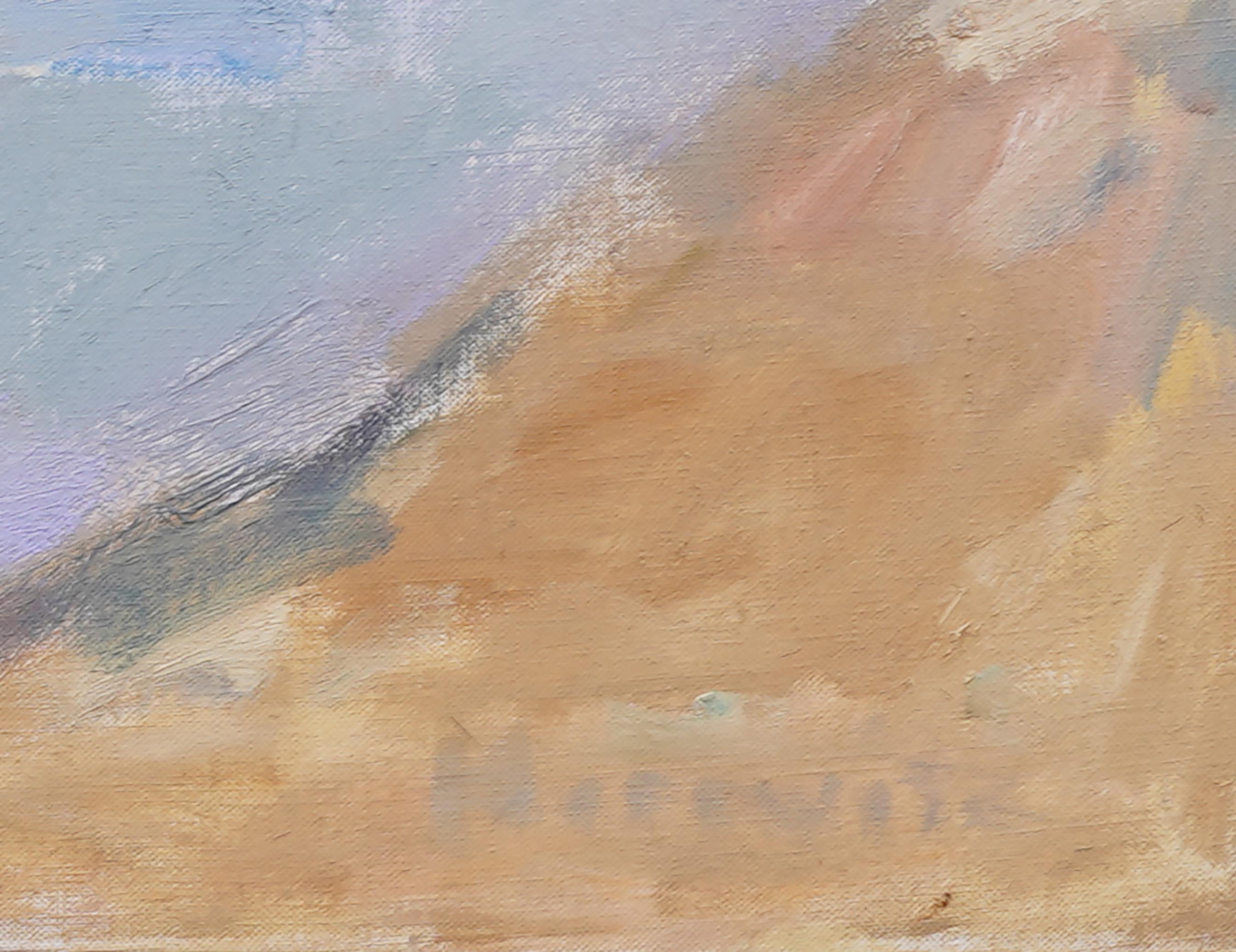 Grande peinture à l'huile originale signée, paysage moderniste américain encadré en vente 3