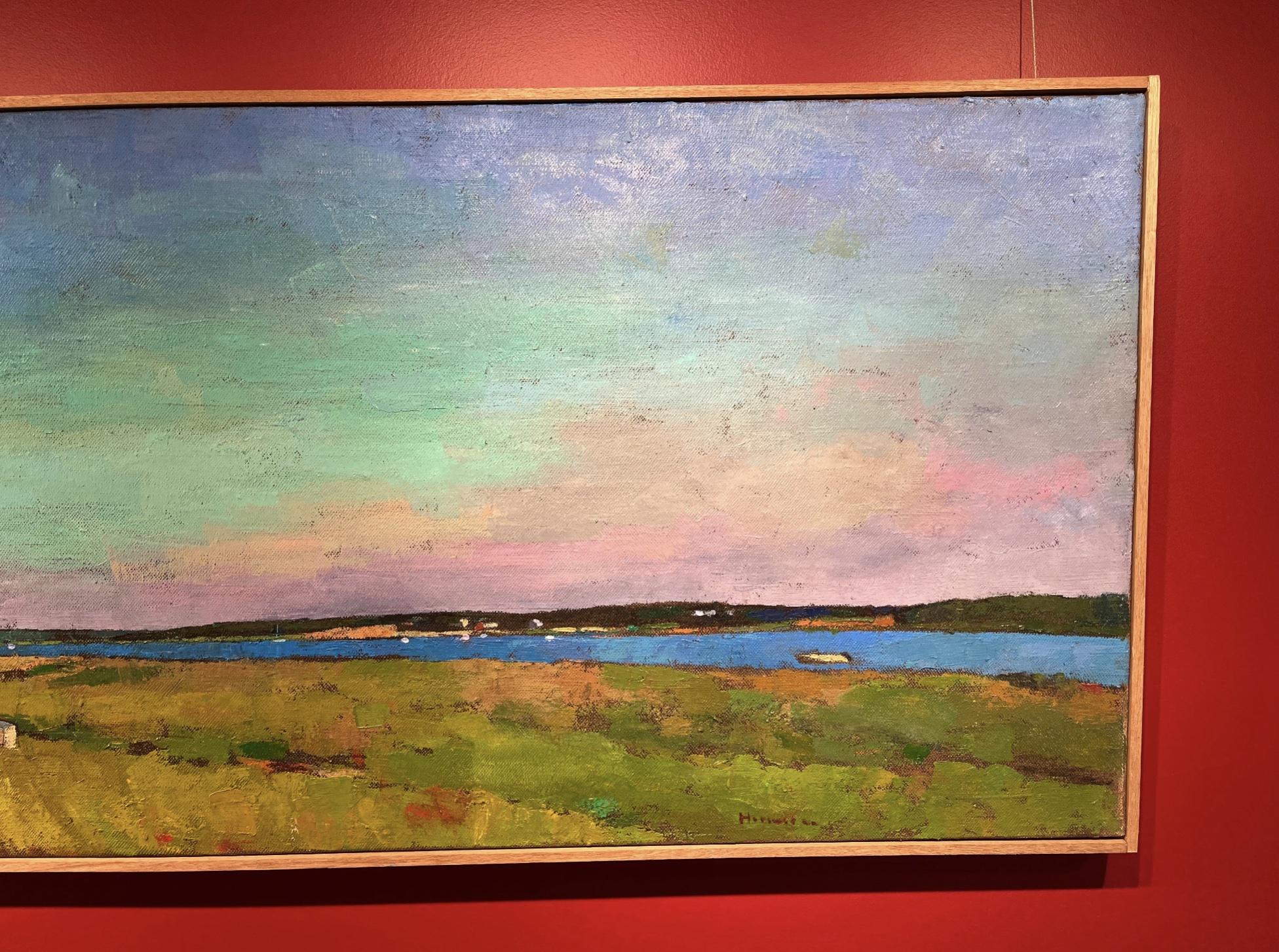 Edge of the Island, vue en plein air d'un champ ouvert et lumineux et d'une eau en vente 2