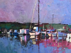 "Abend in Menemsha" verblassender Muschelhimmel im Hafen von Menemsha, New England