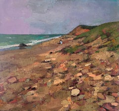 "June at Moshup" landscape, Aquinnah, Martha's Vineyard, sea and dunes, stones
