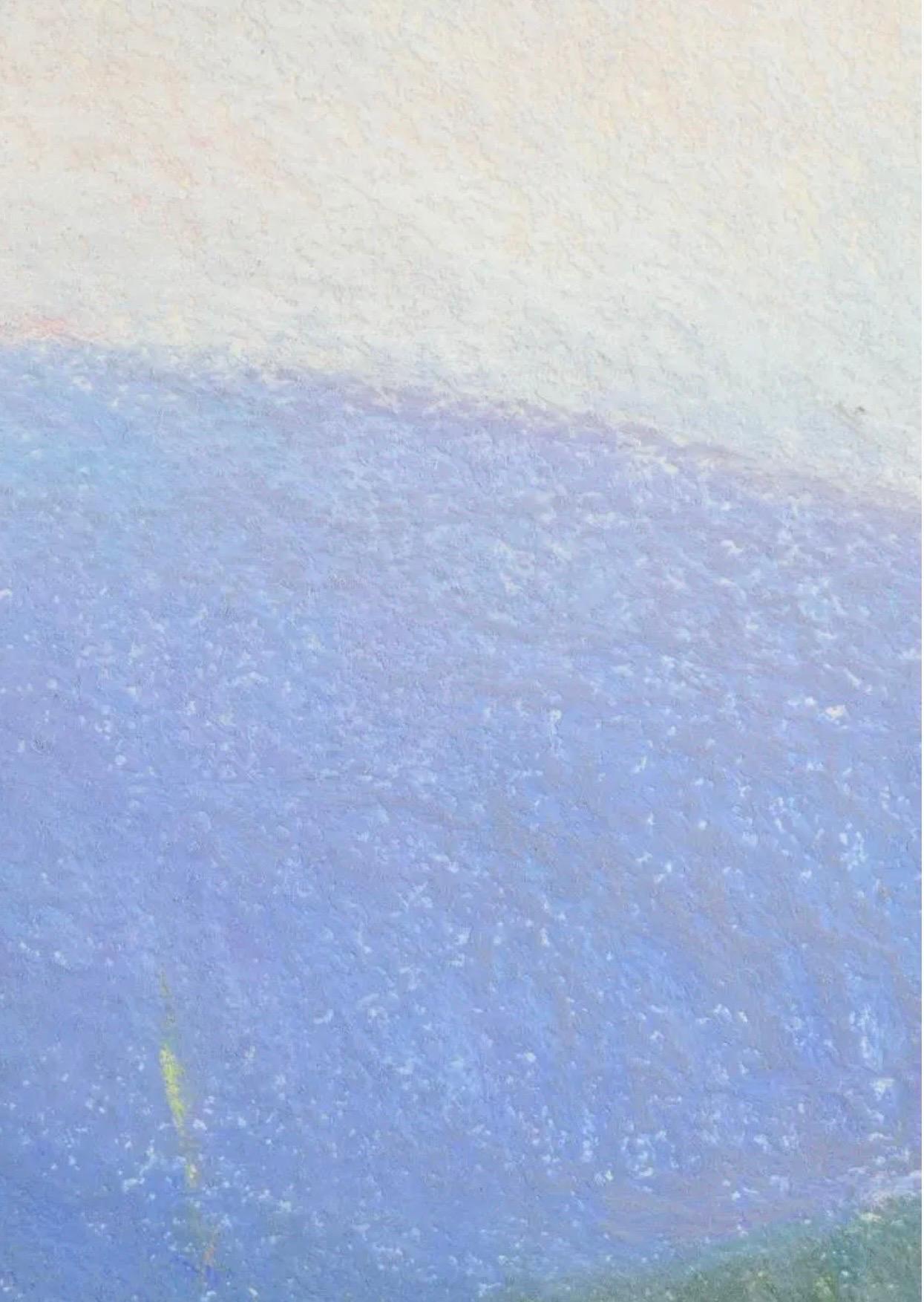 Große Pastell Landschaft Lila Berge Landschaft Amerikanische Modernist Malerei im Angebot 7