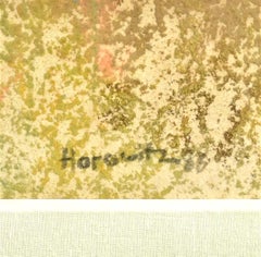 Gran paisaje al pastel Paisaje de montañas moradas Pintura modernista americana