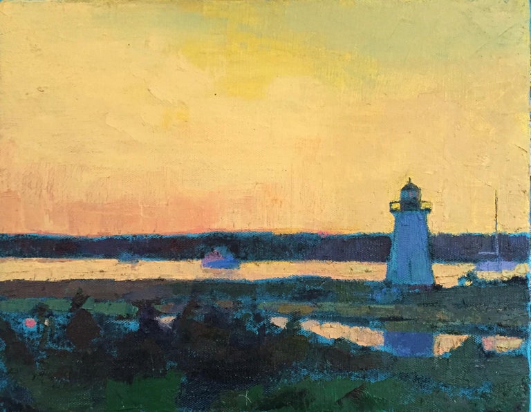 Larry Horowitz Lighthouse Dawn Oil Painting Of Edgartown