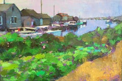 "Menemsha Docks" Oil painting of the Menemsha fishing village docks
