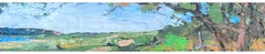 Kleines Ölgemälde „Panorama“ mit Panoramablick auf die Landschaft, Ölgemälde 