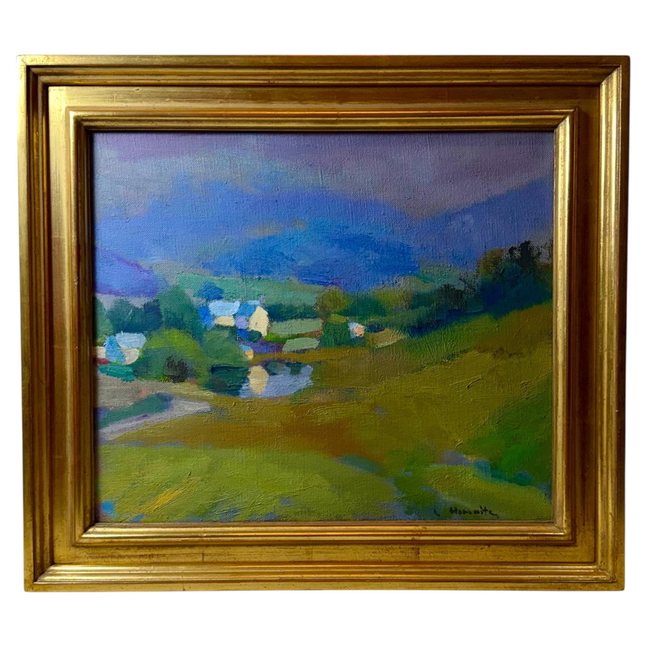 Larry Horowitz Pond In A Fog Oil On Canvas Painting For Sale