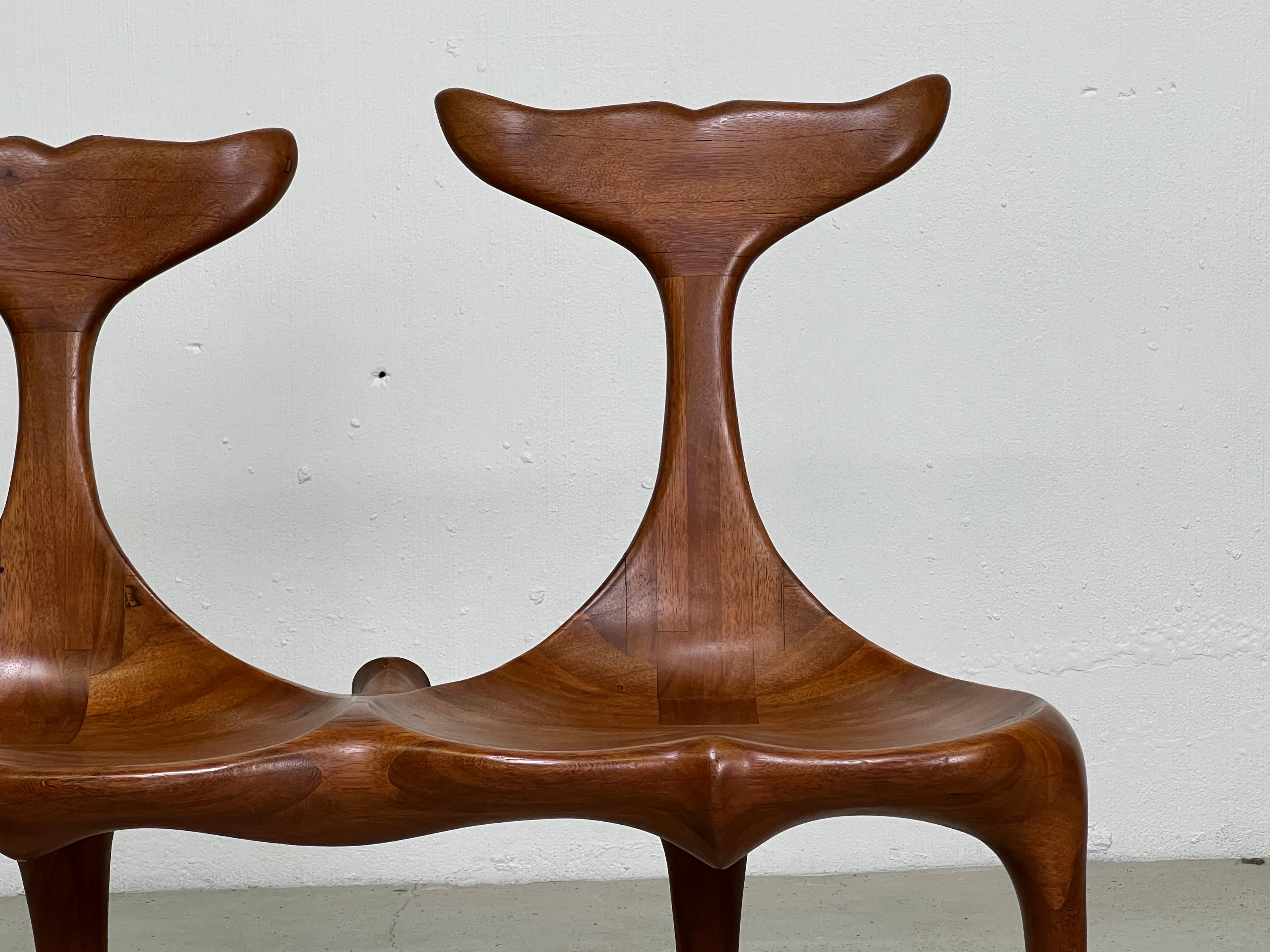 Larry Hunter Studio Craft 'Whale Tail' Bench In Good Condition In Dallas, TX