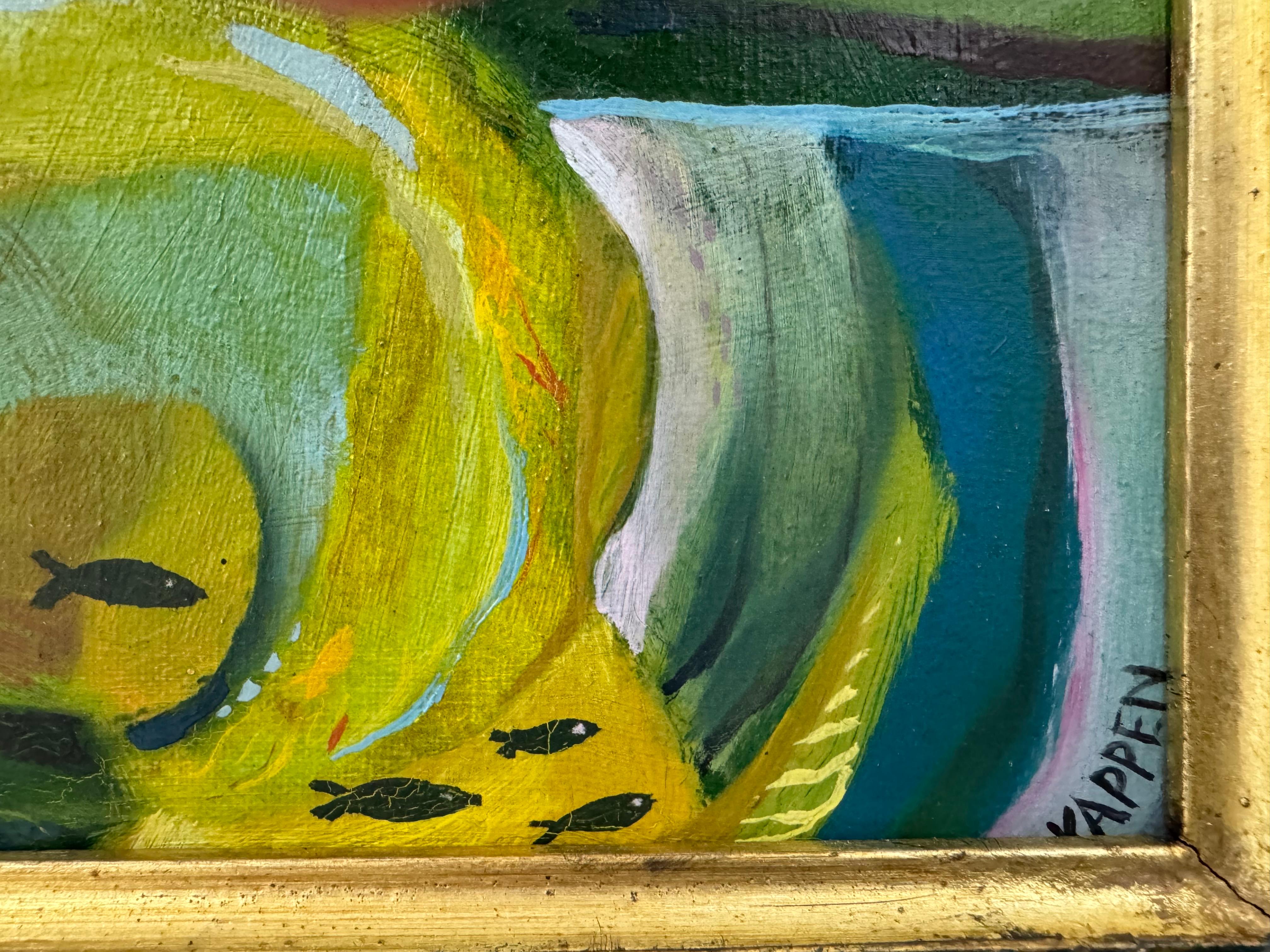 Astrazione (Foresta) - Abstract Painting Grigio di Larry Kappen