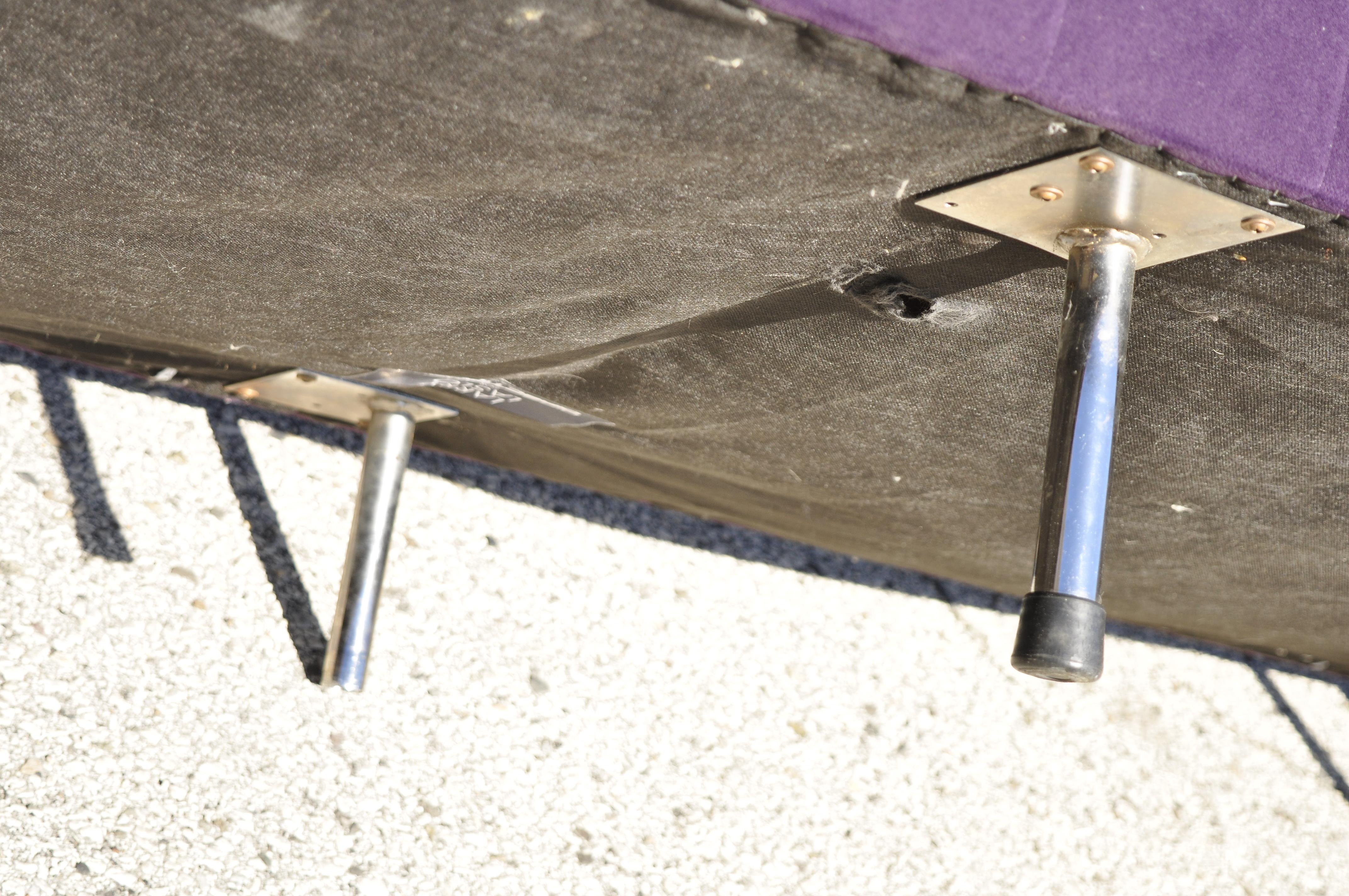 Metal Larry Laslo for Directional Purple Modern Italian Bauhaus Style Chrome Leg Sofa For Sale