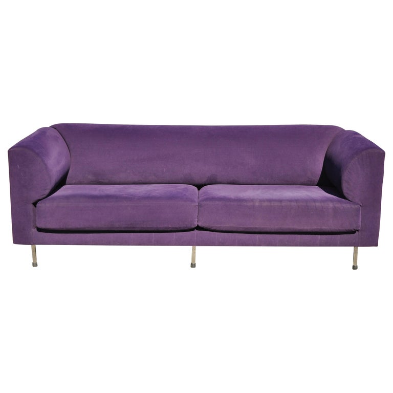 Larry Laslo for Directional Purple Modern Italian Bauhaus Style Chrome Leg  Sofa For Sale at 1stDibs | larry laslo for directional, larry laslo  furniture, bauhaus microfiber sofa