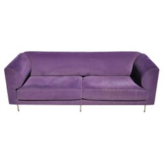 Larry Laslo for Directional Purple Modern Italian Bauhaus Style Chrome Leg Sofa