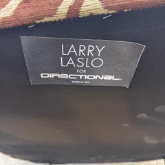 Larry Laslo for Directional Zebra Pattern Wood Frame Lounge Club Chairs, ein Paar