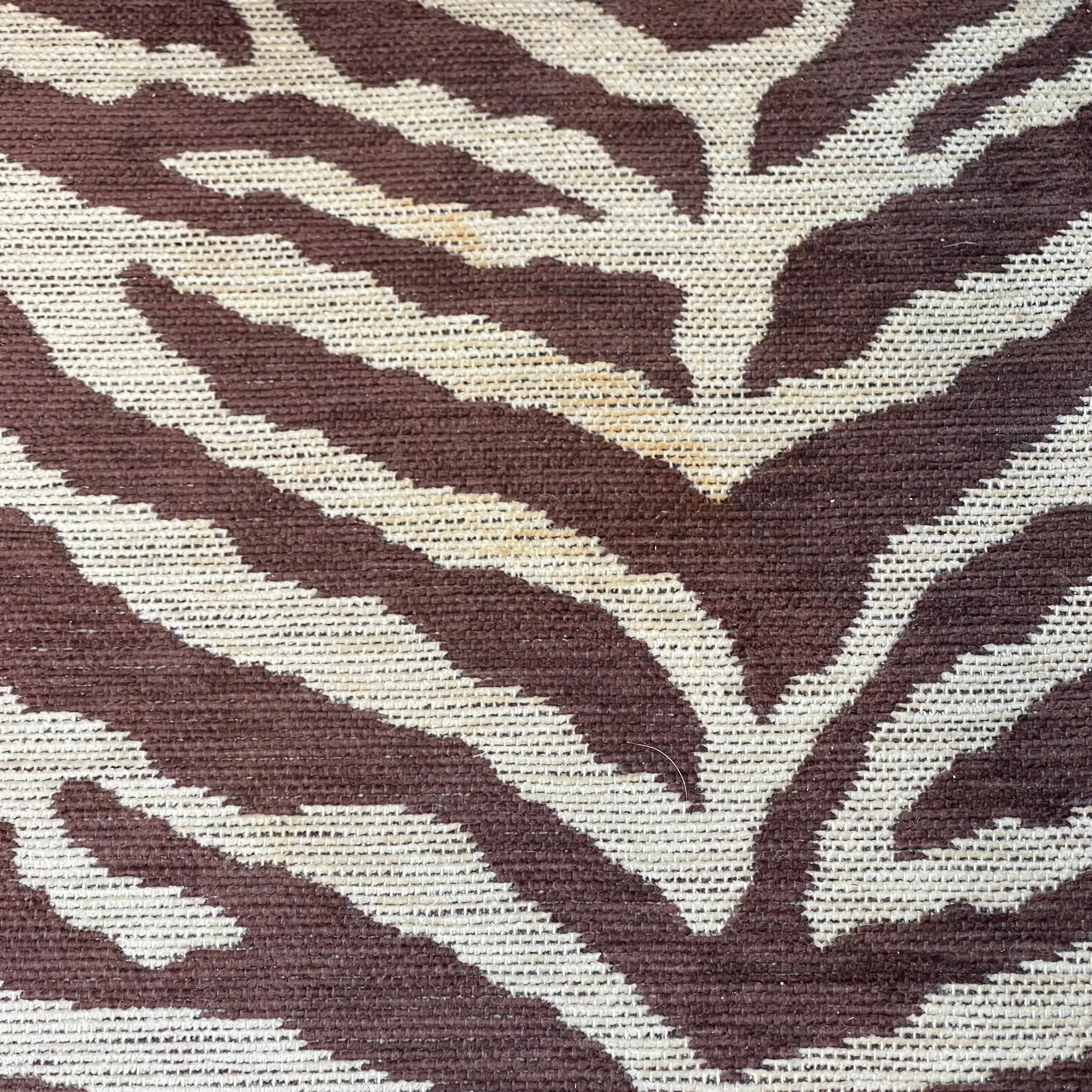 20th Century Larry Laslo for Directional Zebra Pattern Wood Frame Lounge Club Chairs, a Pair For Sale