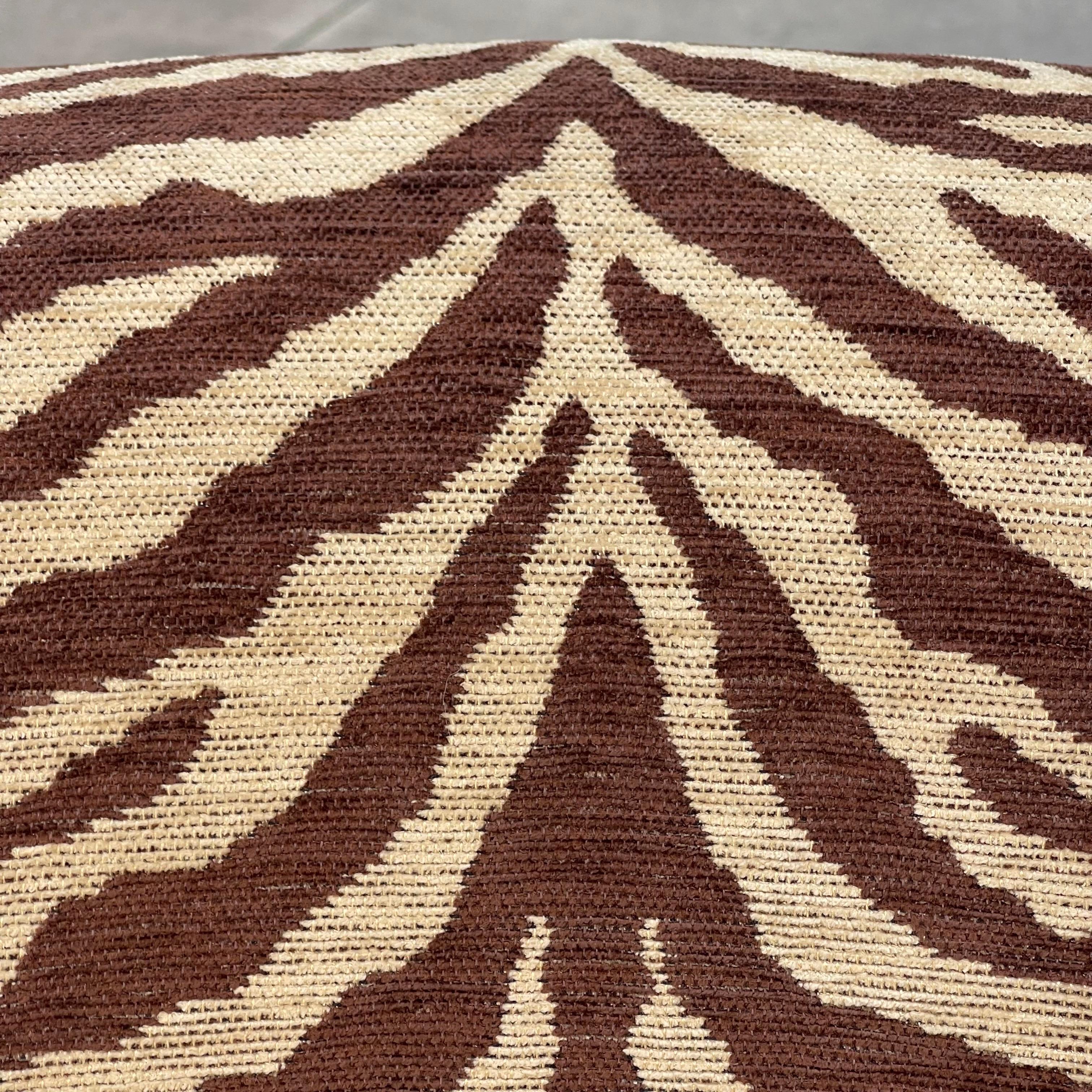 Larry Laslo for Directional Zebra Pattern Wood Frame Lounge Club Chairs, a Pair For Sale 1