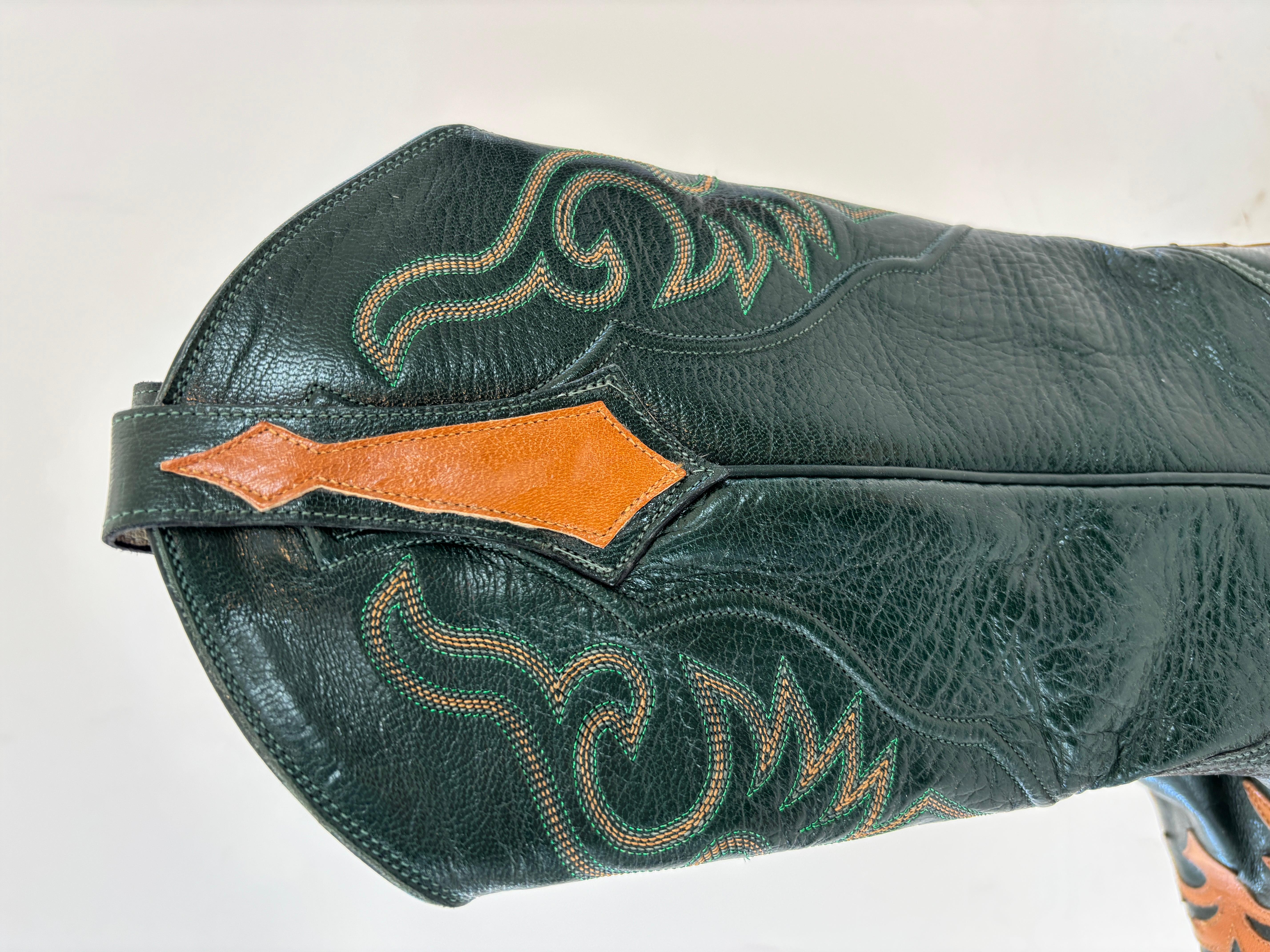 Larry Mahan Leather Western Cowgirl Boots Size 7 For Sale 9