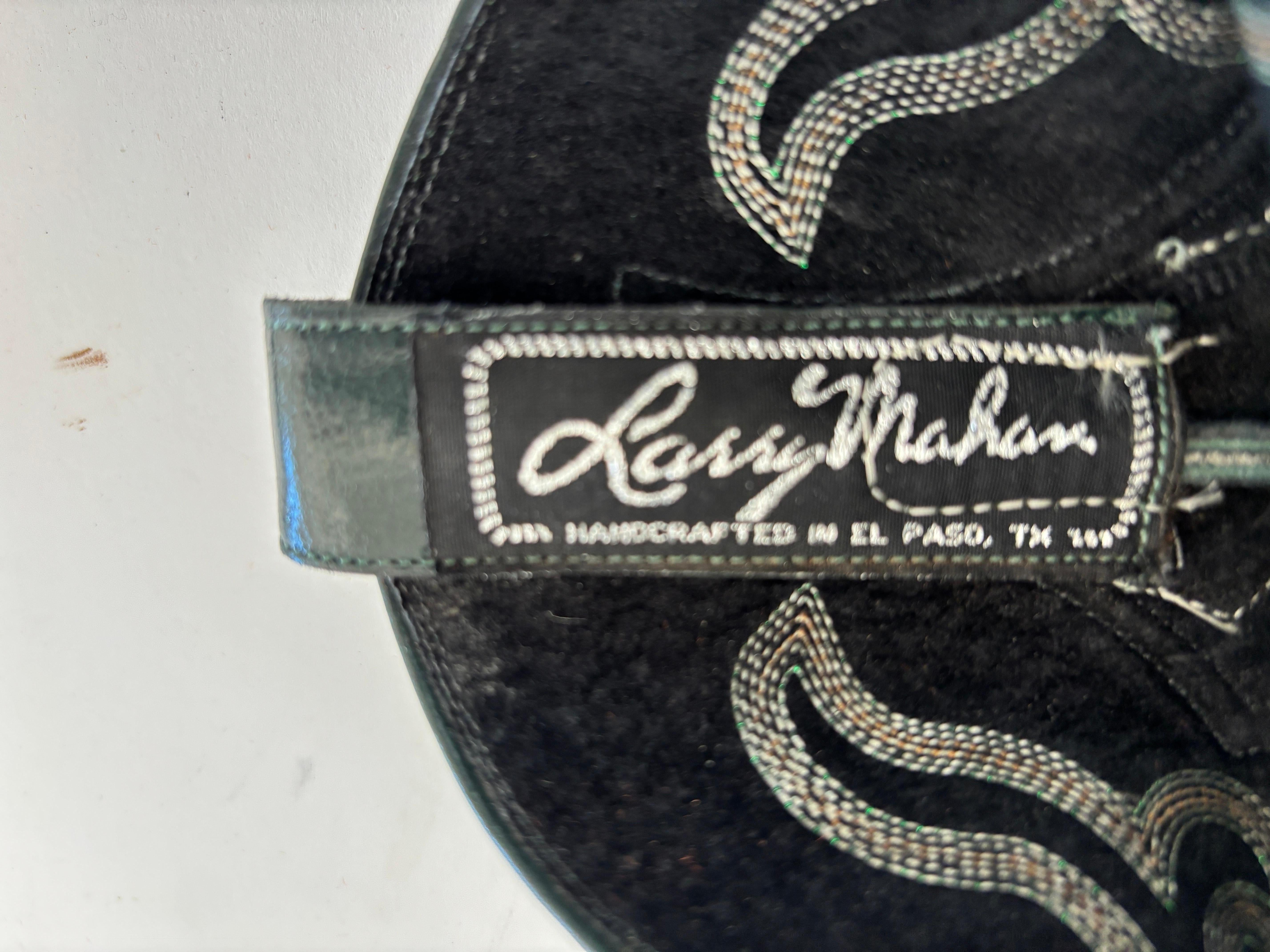 Larry Mahan Leather Western Cowgirl Boots Size 7 For Sale 10