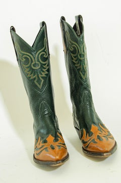 Larry Mahan Leather Western Cowgirl Boots Size 7