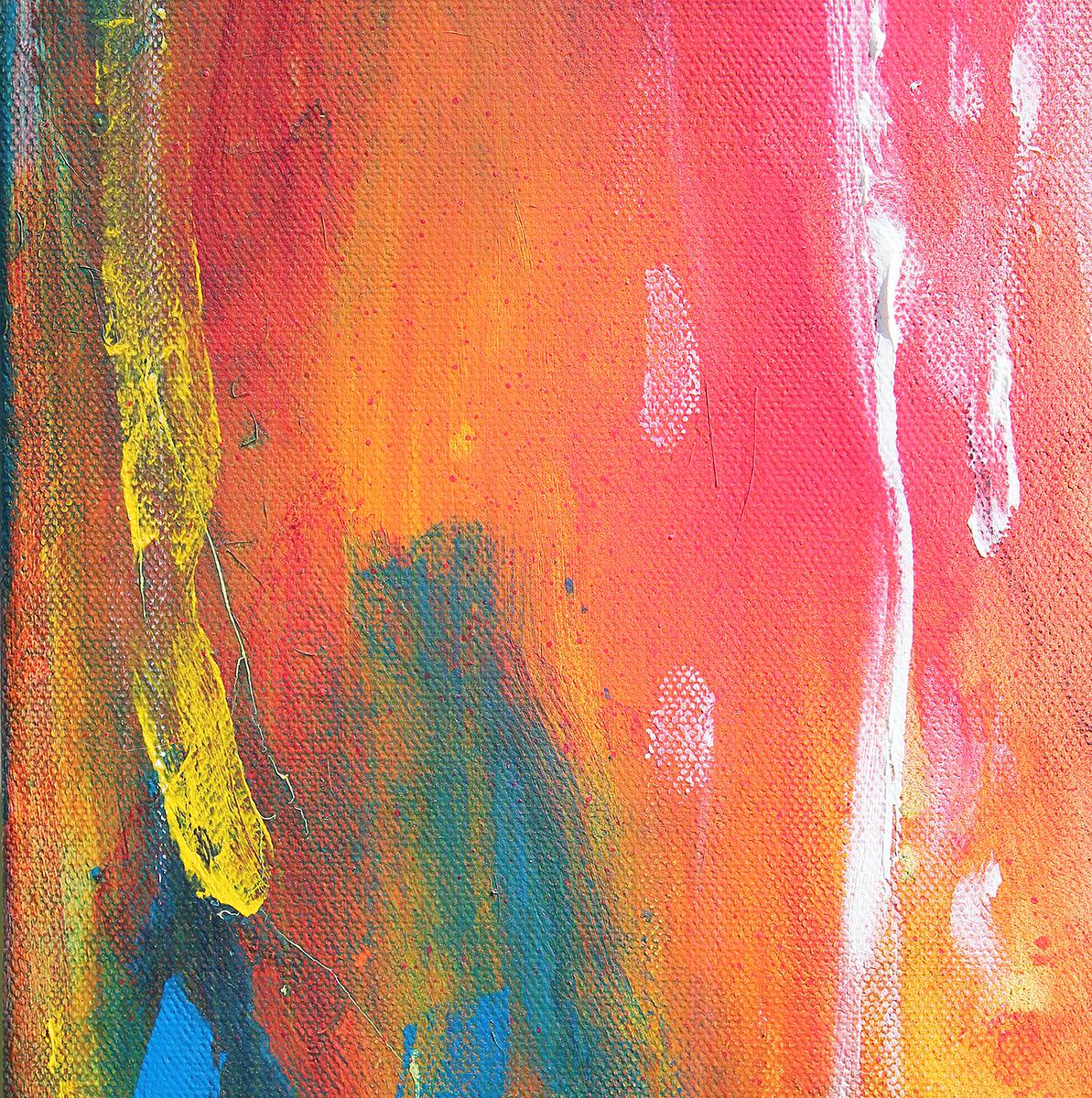 Colorful Contemporary Abstract Green, Red, Yellow & Blue Portrait of a Figure  4