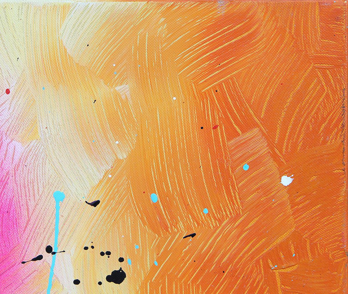 Contemporary Abstract Expressionist Teal, Red, and Yellow Diptych Painting 11